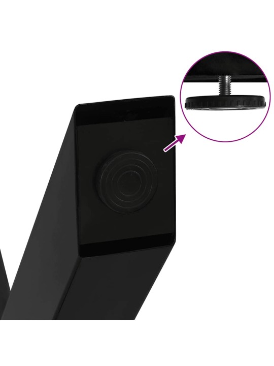 Ruokapöydän jalat x-muotoiset 2 kpl musta 50x(72-73) cm teräs