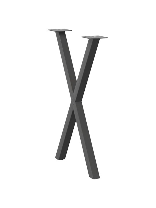Ruokapöydän jalat X-muotoiset 2 kpl antrasiitti 50x(72-73) cm teräs