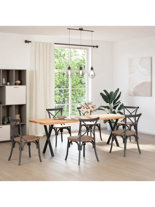 Ruokapöydän jalat x-muotoiset 2 kpl musta 60x(72-73) cm teräs