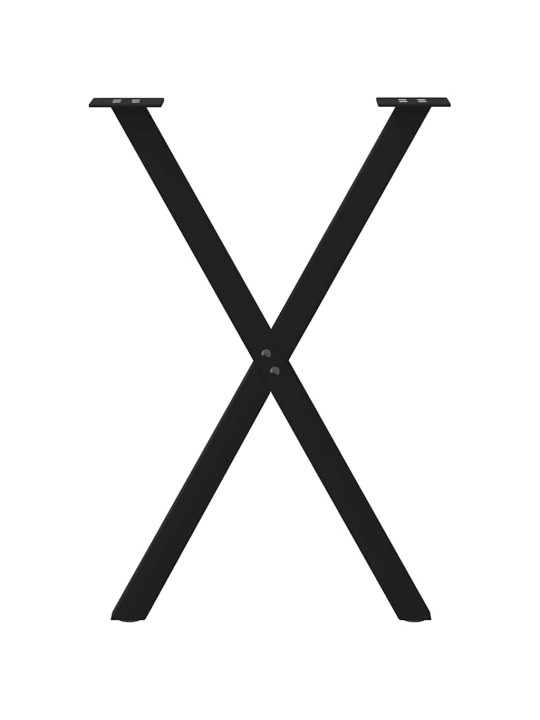 Ruokapöydän jalat x-muotoiset 2 kpl musta 60x(72-73) cm teräs