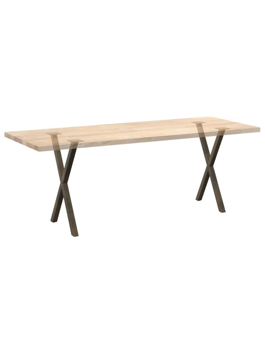 Ruokapöydän jalat x-muotoiset 2 kpl luonnonvärinen teräs 60x(72-73) cm teräs