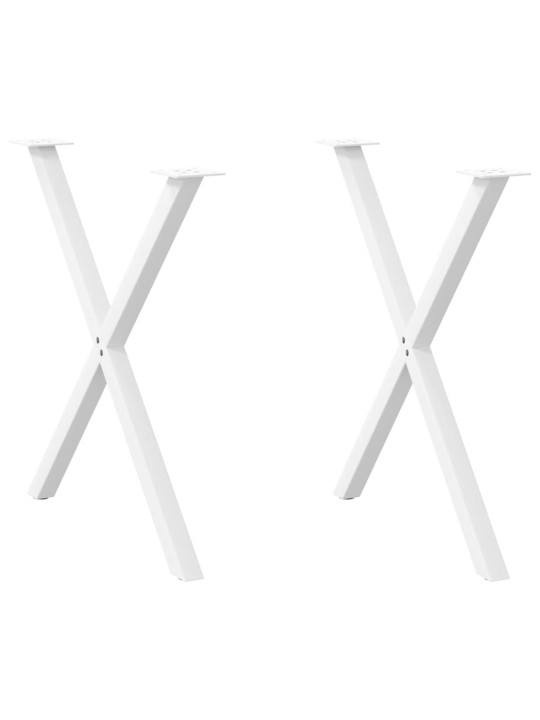 Ruokapöydän jalat x-muotoiset 2 kpl valkoinen 70x(72-73) cm teräs