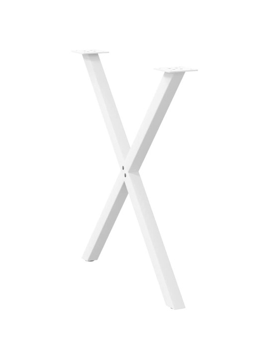 Ruokapöydän jalat x-muotoiset 2 kpl valkoinen 70x(72-73) cm teräs