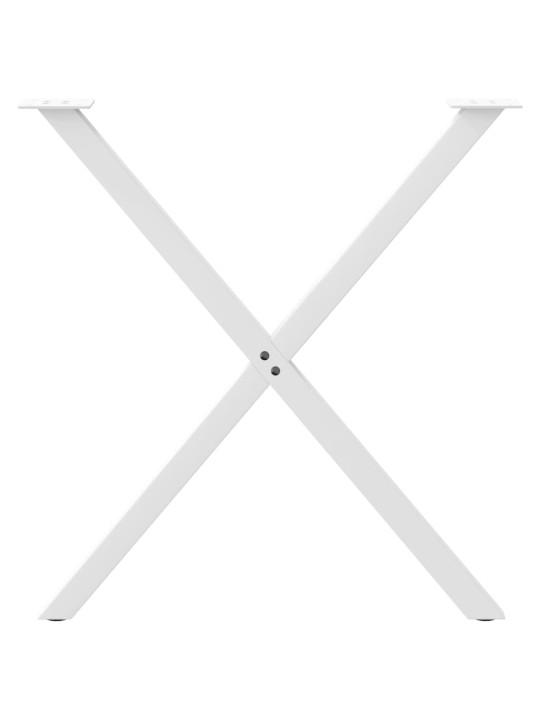 Ruokapöydän jalat x-muotoiset 2 kpl valkoinen 70x(72-73) cm teräs