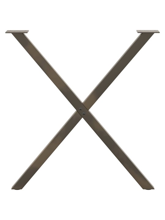 Ruokapöydän jalat x-muotoiset 2 kpl luonnonvärinen teräs 70x(72-73) cm teräs