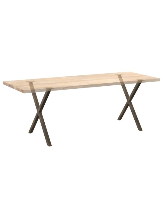 Ruokapöydän jalat x-muotoiset 2 kpl luonnonvärinen teräs 70x(72-73) cm teräs