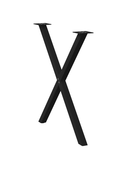 Ruokapöydän jalat x-muotoiset 2 kpl musta 80x(72-73) cm teräs