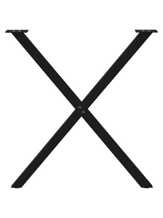 Ruokapöydän jalat x-muotoiset 2 kpl musta 80x(72-73) cm teräs