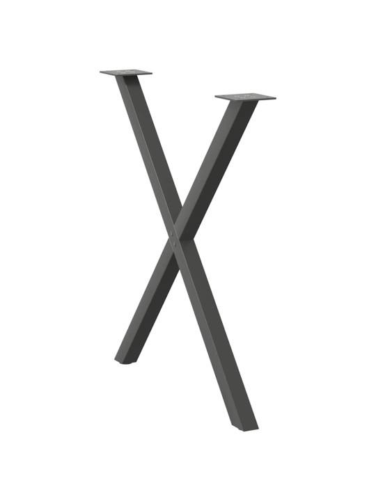 Ruokapöydän jalat x-muotoiset 2 kpl antrasiitti 80x(72-73) cm teräs