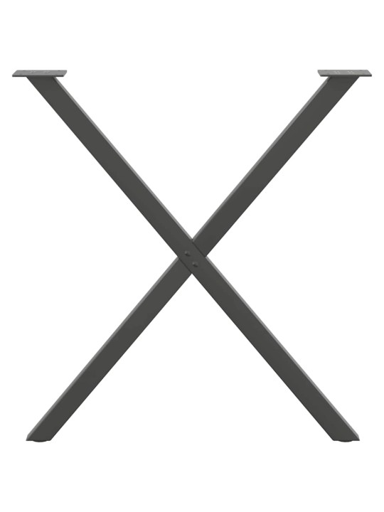 Ruokapöydän jalat x-muotoiset 2 kpl antrasiitti 80x(72-73) cm teräs