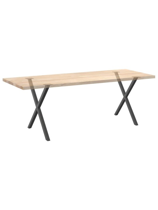 Ruokapöydän jalat x-muotoiset 2 kpl antrasiitti 80x(72-73) cm teräs