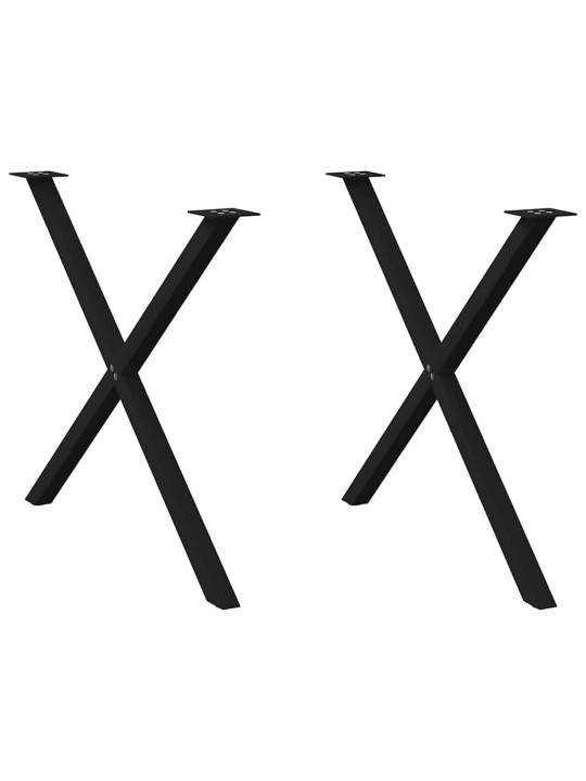 Ruokapöydän jalat x-muotoiset 2 kpl musta 90x(72-73) cm teräs