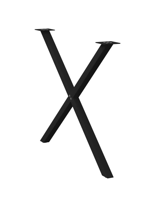 Ruokapöydän jalat x-muotoiset 2 kpl musta 90x(72-73) cm teräs