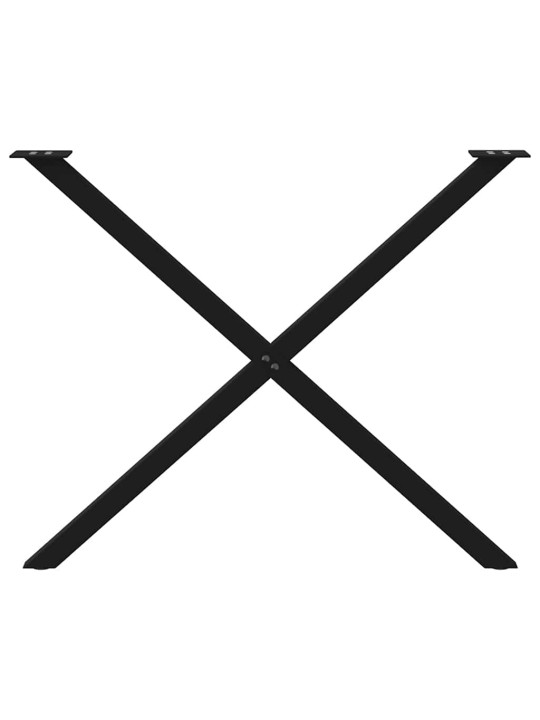 Ruokapöydän jalat x-muotoiset 2 kpl musta 90x(72-73) cm teräs
