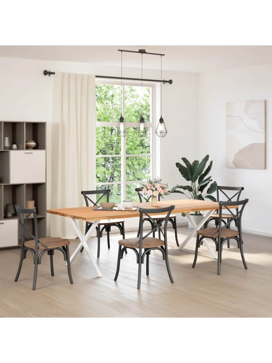Ruokapöydän jalat x-muotoiset 2 kpl valkoinen 90x(72-73) cm teräs