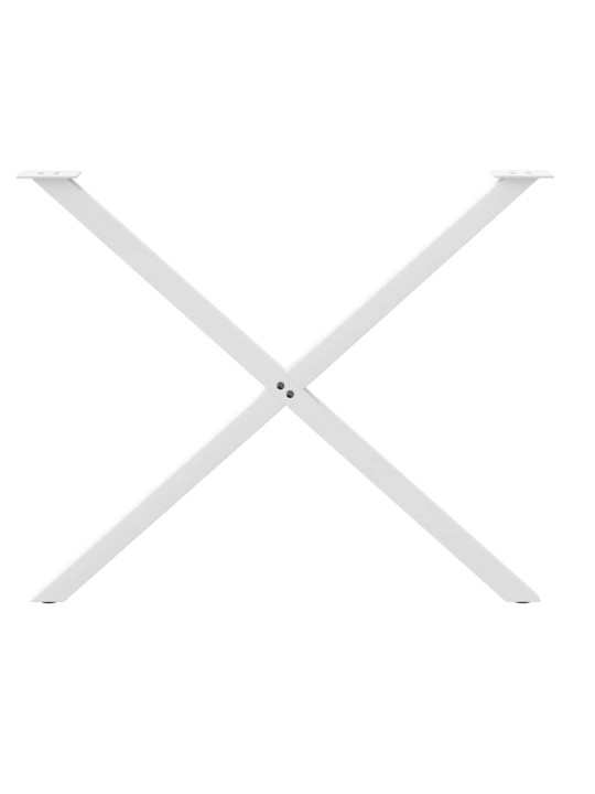 Ruokapöydän jalat x-muotoiset 2 kpl valkoinen 90x(72-73) cm teräs
