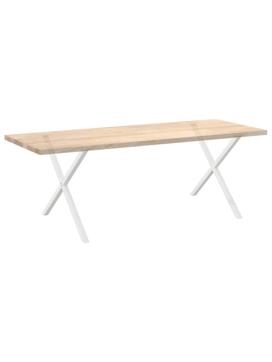 Ruokapöydän jalat x-muotoiset 2 kpl valkoinen 90x(72-73) cm teräs