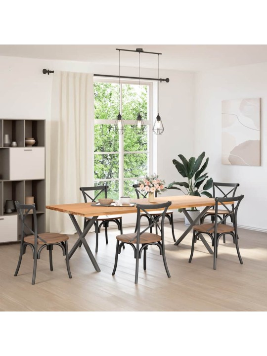 Ruokapöydän jalat x-muotoiset 2 kpl antrasiitti 90x(72-73) cm teräs
