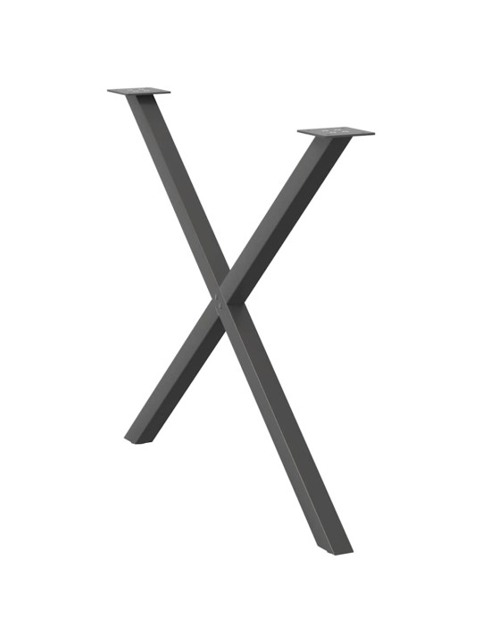 Ruokapöydän jalat x-muotoiset 2 kpl antrasiitti 90x(72-73) cm teräs