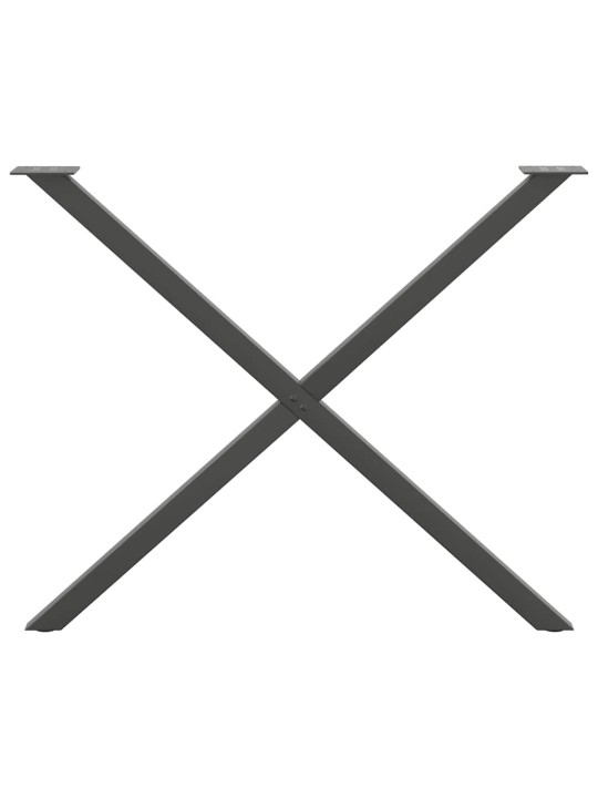Ruokapöydän jalat x-muotoiset 2 kpl antrasiitti 90x(72-73) cm teräs