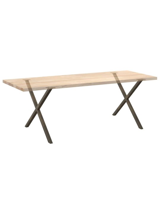 Ruokapöydän jalat x-muotoiset 2 kpl luonnonvärinen teräs 90x(72-73) cm teräs