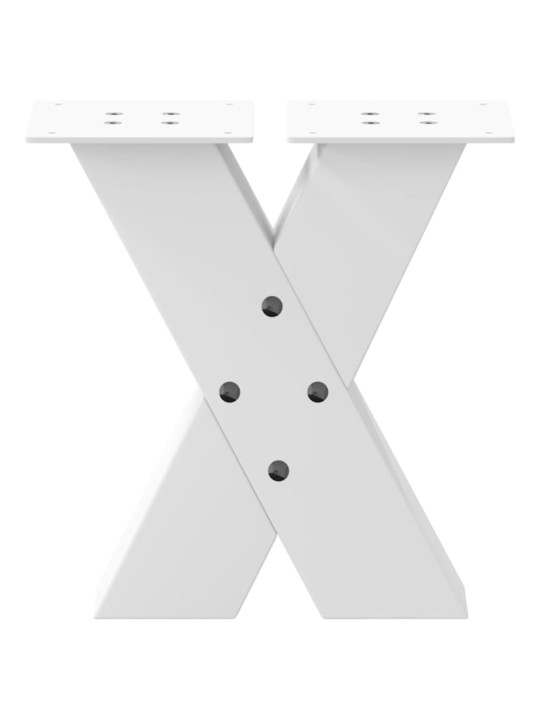 Sohvapöydän jalat x-muotoiset 2 kpl valkoinen 30x(30-31) cm teräs