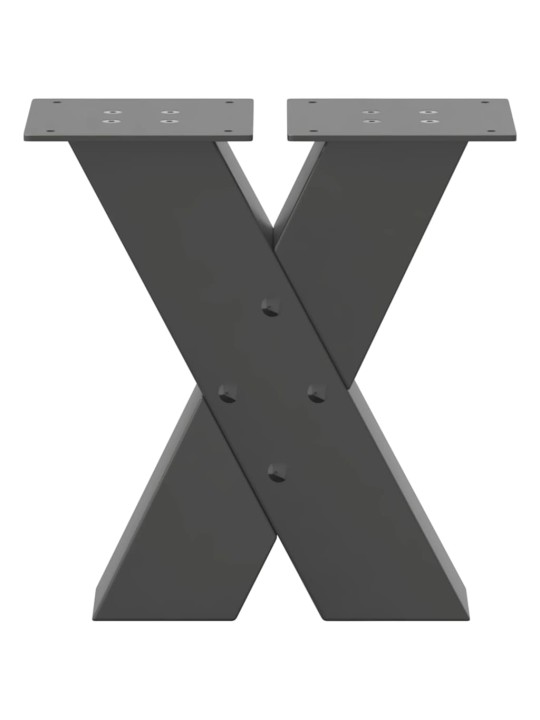 Sohvapöydän jalat x-muotoiset 2 kpl antrasiitti 30x(30-31) cm teräs