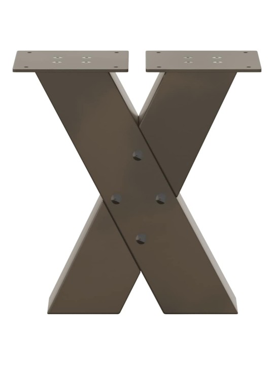 Sohvapöydän jalat x-muotoiset 2 kpl luonnonvärinen teräs 30x(30-31) cm teräs