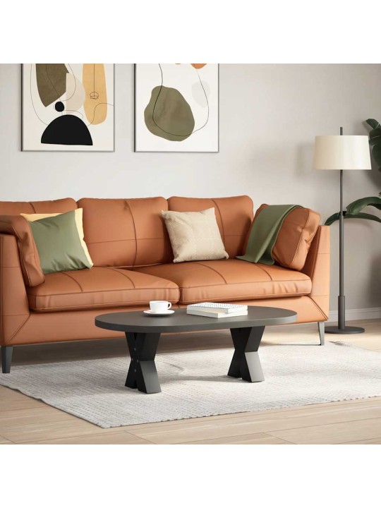 Sohvapöydän jalat x-muotoiset 2 kpl musta 40x(30-31) cm teräs