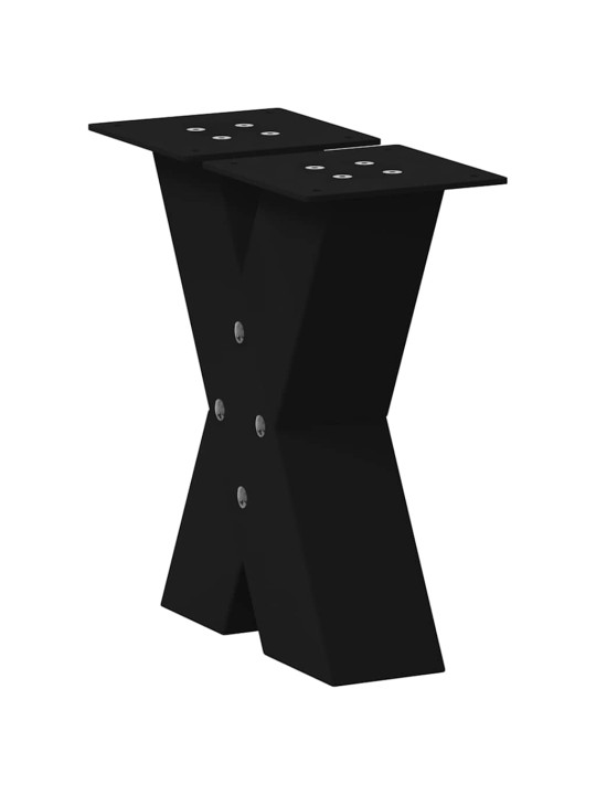 Sohvapöydän jalat x-muotoiset 2 kpl musta 40x(30-31) cm teräs