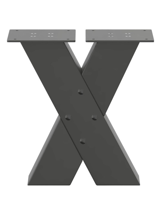 Sohvapöydän jalat x-muotoiset 2 kpl antrasiitti 40x(30-31) cm teräs