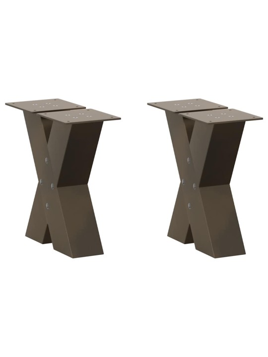 Sohvapöydän jalat x-muotoiset 2 kpl luonnonvärinen teräs 40x(30-31) cm teräs