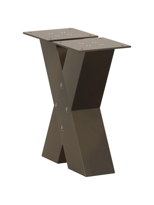 Sohvapöydän jalat x-muotoiset 2 kpl luonnonvärinen teräs 40x(30-31) cm teräs