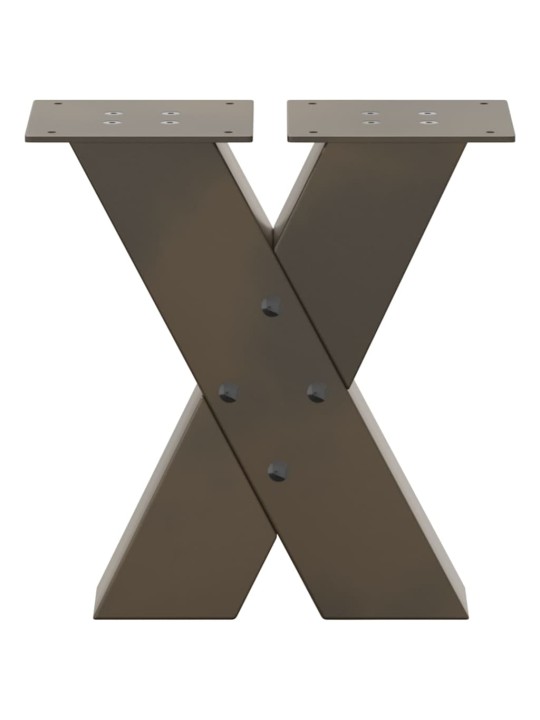Sohvapöydän jalat x-muotoiset 2 kpl luonnonvärinen teräs 40x(30-31) cm teräs
