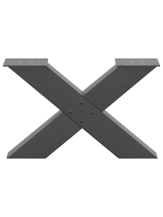 Sohvapöydän jalat x-muotoiset 2 kpl antrasiitti 50x(30-31) cm teräs
