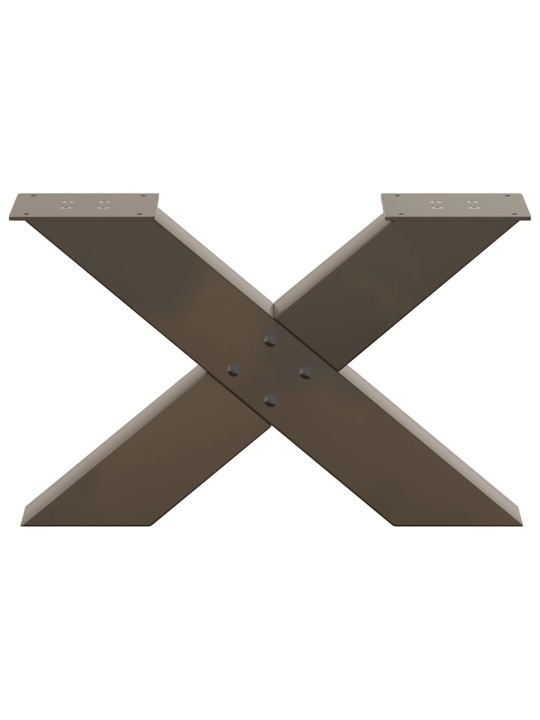 Sohvapöydän jalat x-muotoiset 2 kpl luonnonvärinen teräs 50x(30-31) cm teräs