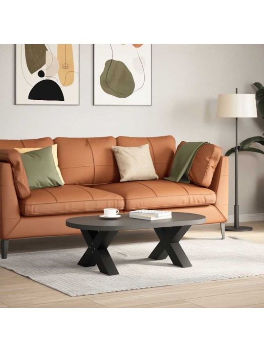 Sohvapöydän jalat x-muotoiset 2 kpl musta 60x(30-31) cm teräs