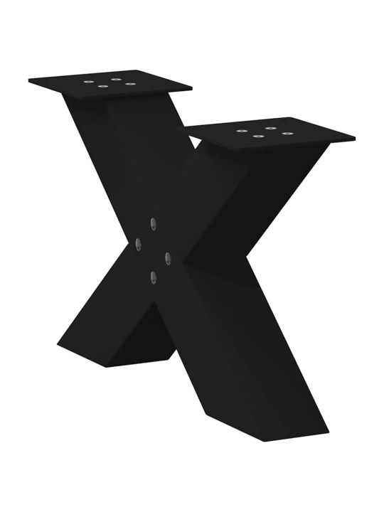 Sohvapöydän jalat x-muotoiset 2 kpl musta 60x(30-31) cm teräs