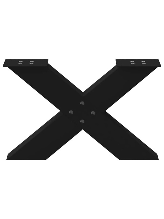 Sohvapöydän jalat x-muotoiset 2 kpl musta 60x(30-31) cm teräs