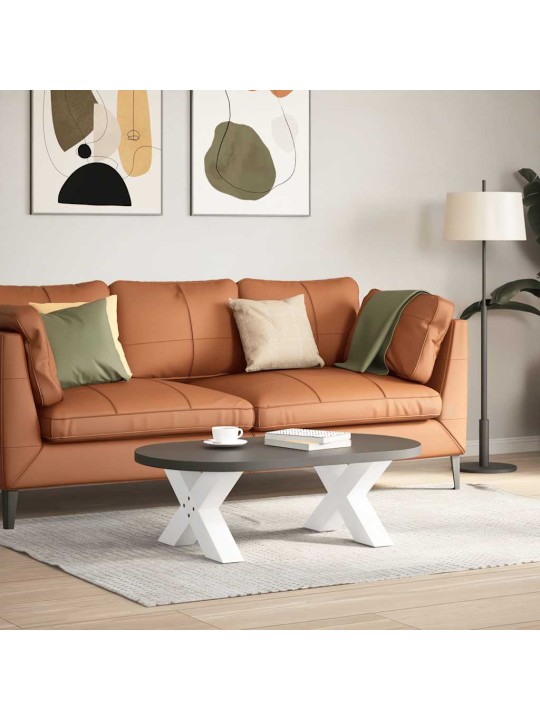 Sohvapöydän jalat x-muotoiset 2 kpl valkoinen 60x(30-31) cm teräs