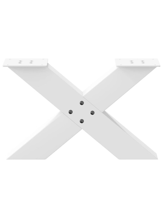 Sohvapöydän jalat x-muotoiset 2 kpl valkoinen 60x(30-31) cm teräs