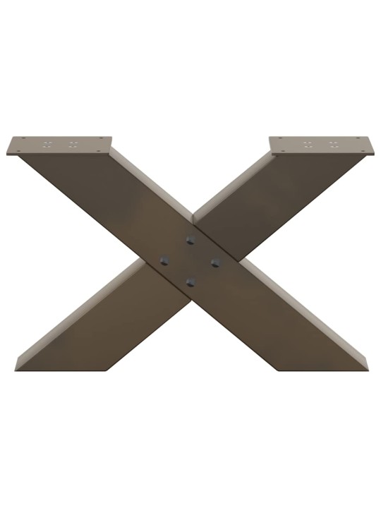 Sohvapöydän jalat x-muotoiset 2 kpl luonnonvärinen teräs 60x(30-31) cm teräs