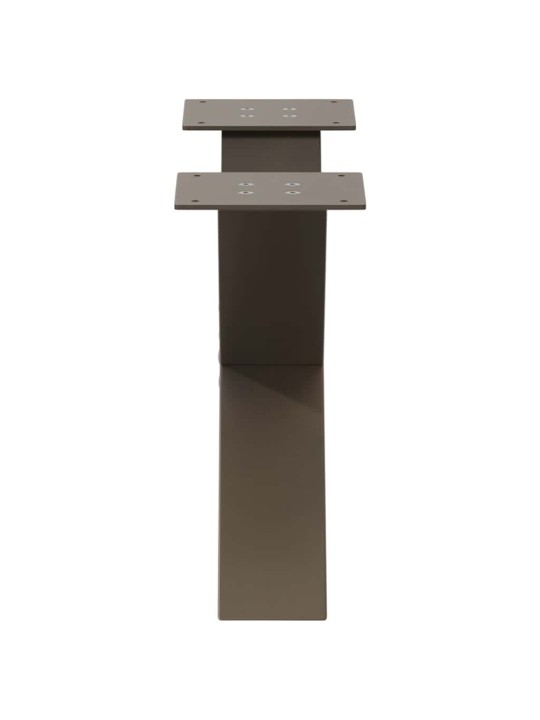 Sohvapöydän jalat x-muotoiset 2 kpl luonnonvärinen teräs 60x(30-31) cm teräs