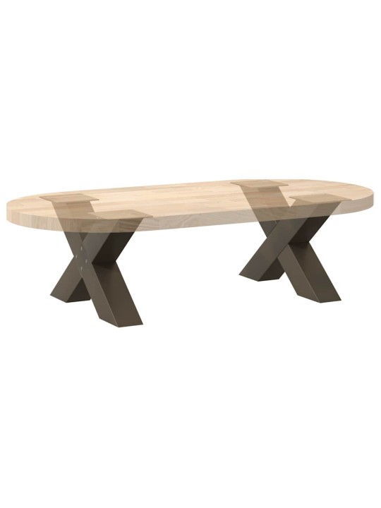 Sohvapöydän jalat x-muotoiset 2 kpl luonnonvärinen teräs 60x(30-31) cm teräs