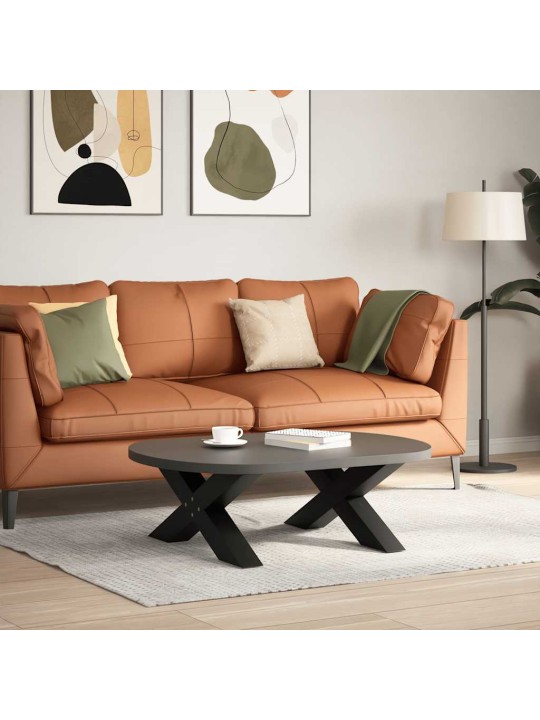 Sohvapöydän jalat x-muotoiset 2 kpl musta 70x(30-31) cm teräs