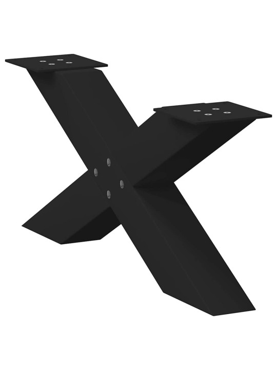 Sohvapöydän jalat x-muotoiset 2 kpl musta 70x(30-31) cm teräs