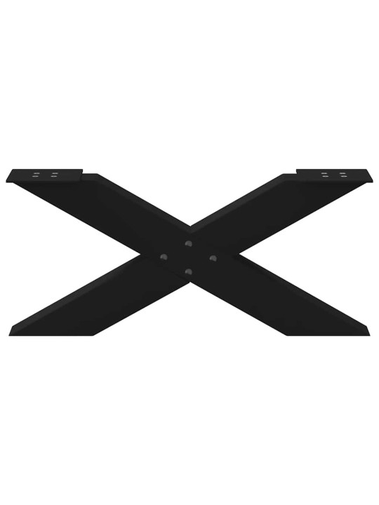 Sohvapöydän jalat x-muotoiset 2 kpl musta 70x(30-31) cm teräs
