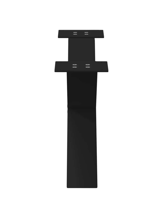 Sohvapöydän jalat x-muotoiset 2 kpl musta 70x(30-31) cm teräs