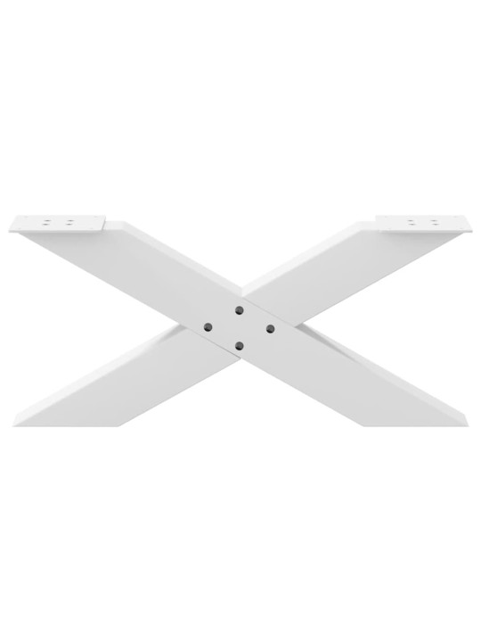 Sohvapöydän jalat x-muotoiset 2 kpl valkoinen 70x(30-31) cm teräs