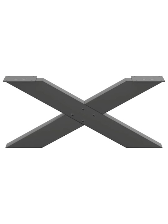 Sohvapöydän jalat x-muotoiset 2 kpl antrasiitti 70x(30-31) cm teräs